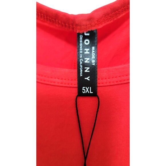 Johnny California Red Batwing plus size Sleeve Top 5XL - Picture 6 of 8